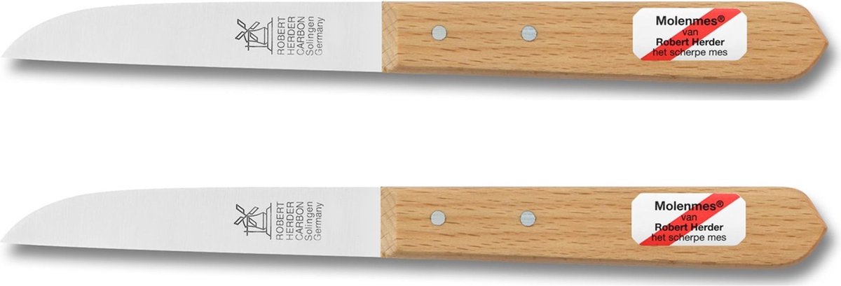 Robert Herder Set van 2x Klassiker Aardappelmes 8,5 cm roestvrij staal met FSC roodbeuken houten heft - Afbeelding 3
