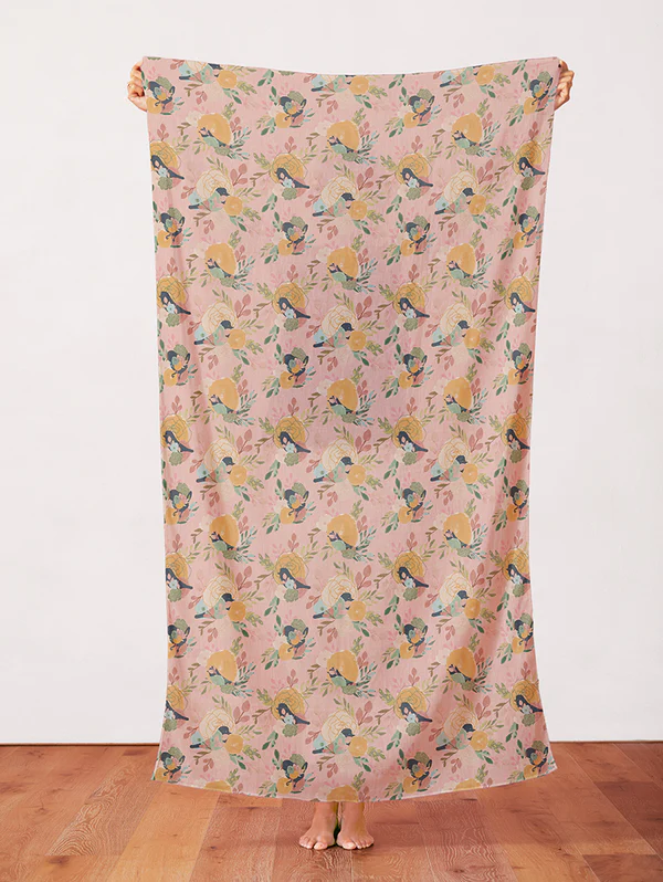PBS Fabrics Song Bird - Pink Unbleached , Canvas - Afbeelding 2