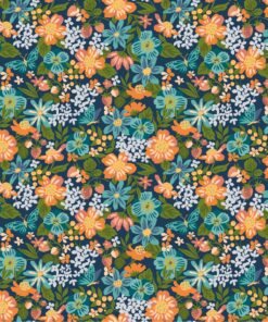 Monaluna Orchard & Grove, Orchard Floral, Navy, Organic, GOTS