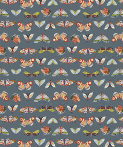 Monaluna Under the Canopy,   Moonlit Moths  Slate, Organic GOTS