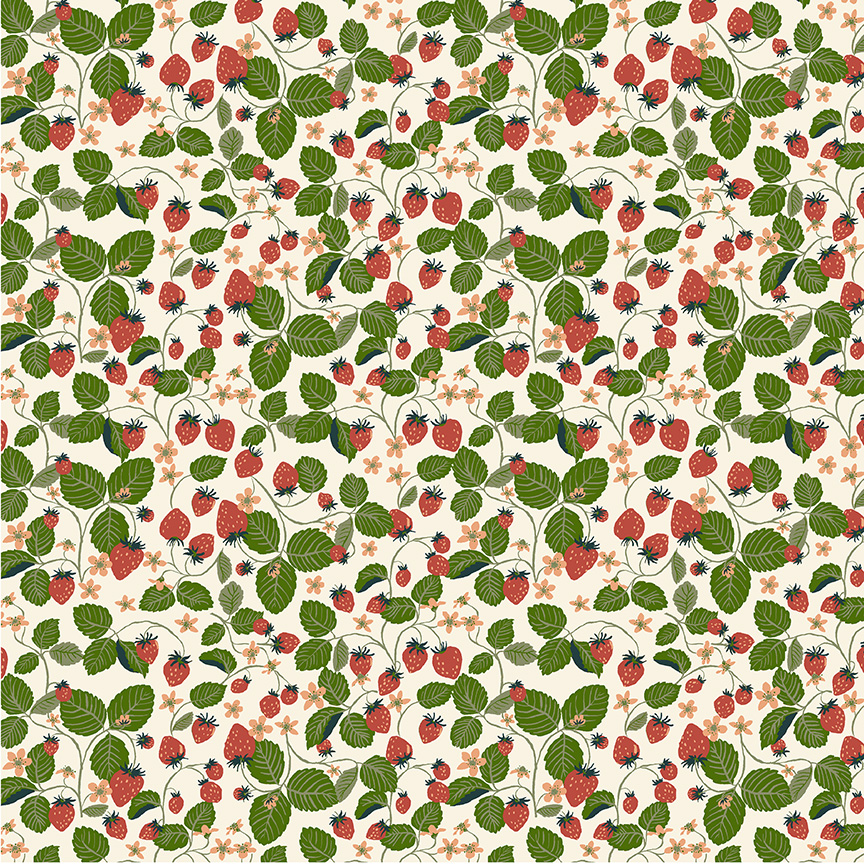 Monaluna Under the Canopy, Strawberry Fields Ivory, Organic GOTS