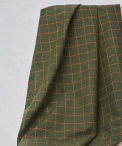 Mind the Maker Organic Cotton Oxford GREEN KHAKI/PUMPKIN