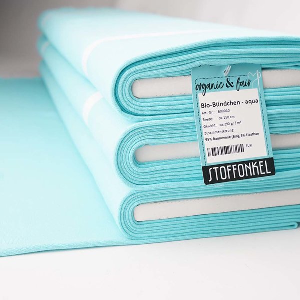 Stoffonkel Bio-Bündchen aqua (GOTS)