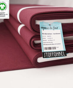 Stoffonkel Bio-Bündchen bordeaux (GOTS)