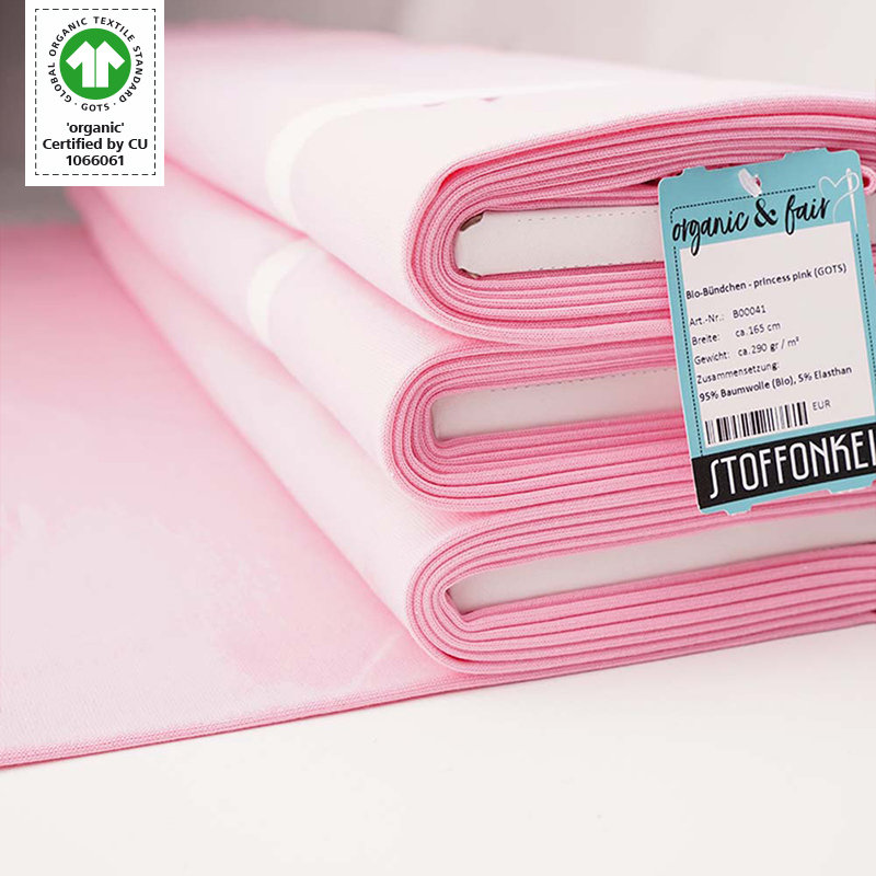 Stoffonkel Bio-Bündchen princess pink boordstof (GOTS)