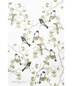 KoustrupCo Garden birds- pied vliegenvanger theedoek 100% biologisch katoen