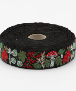 C. Pauli Sierbandje Herbstfrüchte zwart   - per 100 cm