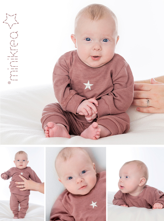 MiniKrea 11415 Baby Sweat set Broek en Trui - Afbeelding 3