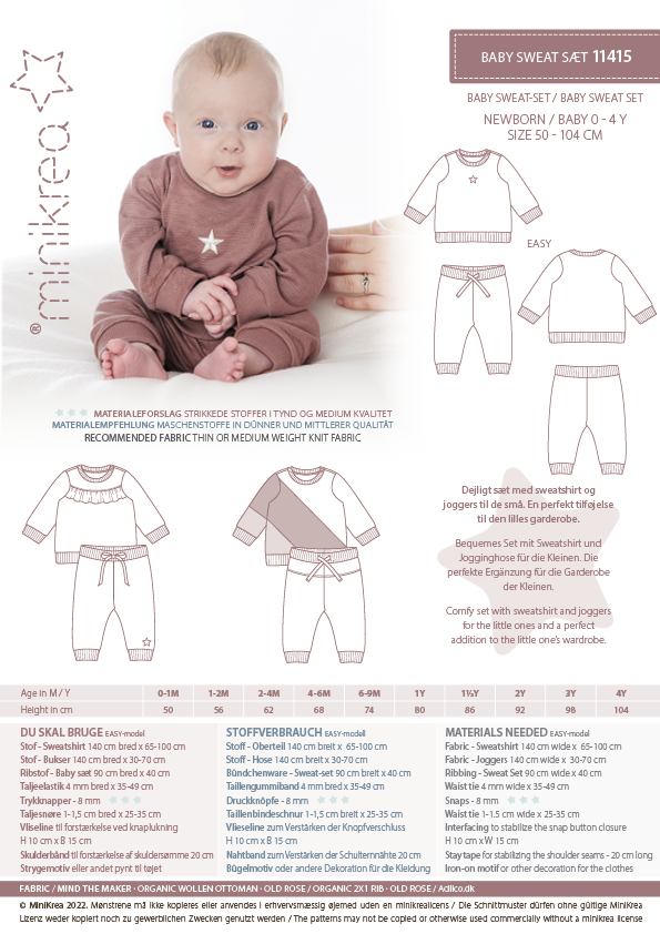 MiniKrea 11415 Baby Sweat set Broek en Trui - Afbeelding 2