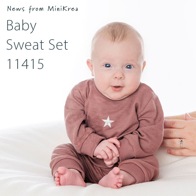 MiniKrea 11415 Baby Sweat set Broek en Trui - Afbeelding 4