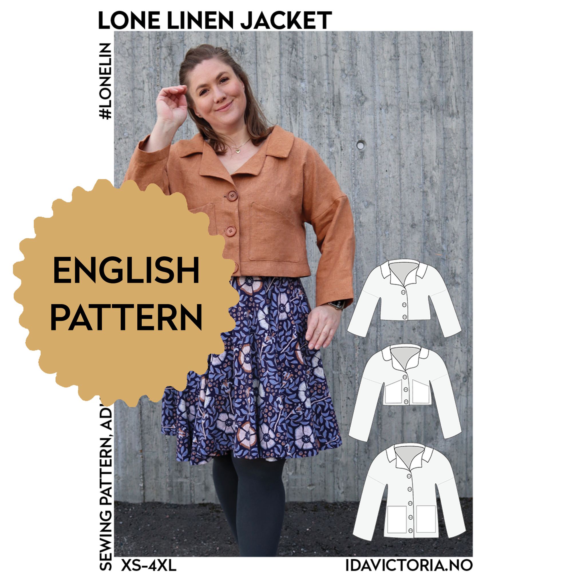 Ida victoria Naaipatroon Lone Linen Jacket | XS-4XL, verwachte levering juli 2026