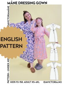 Ida victoria Naaipatroon Måne Dressing Gown | 92-158, XS-4XL