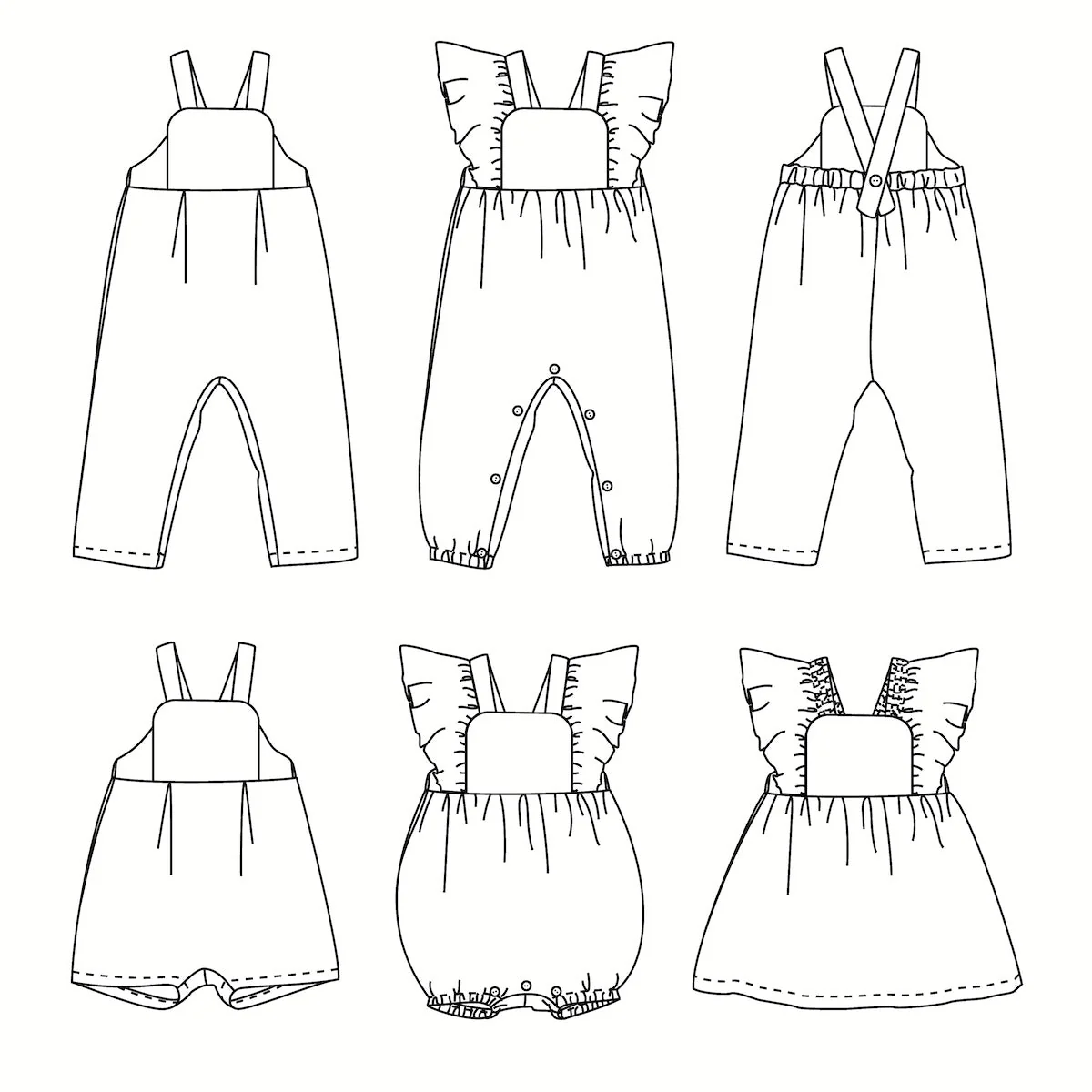 Ikatee Naaipatroon Jumpsuit Romper en Jurk Faro | 1M-4Y - Afbeelding 2