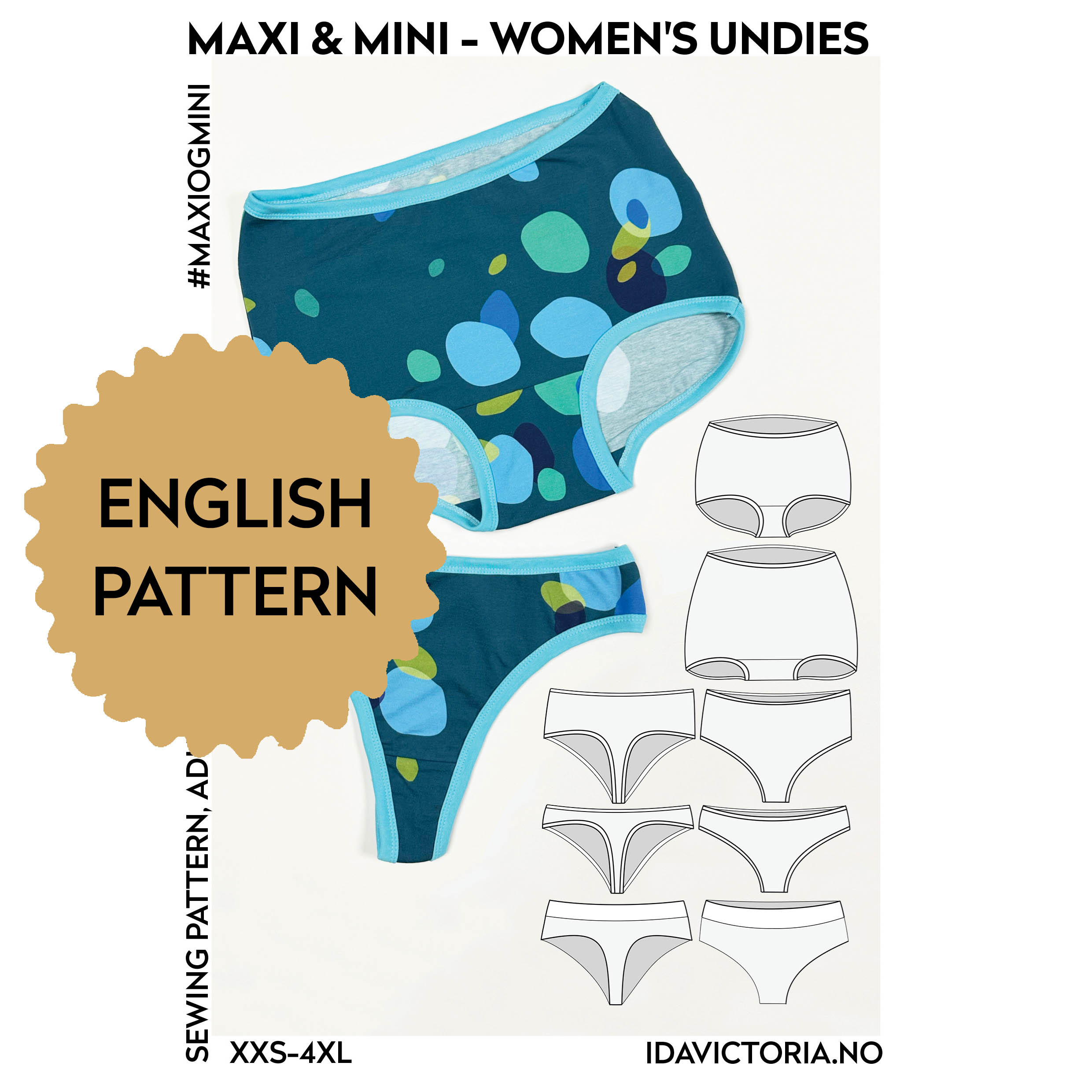 Ida victoria Naaipatroon Ondergoed Maxi & Mini | XXS-4XL