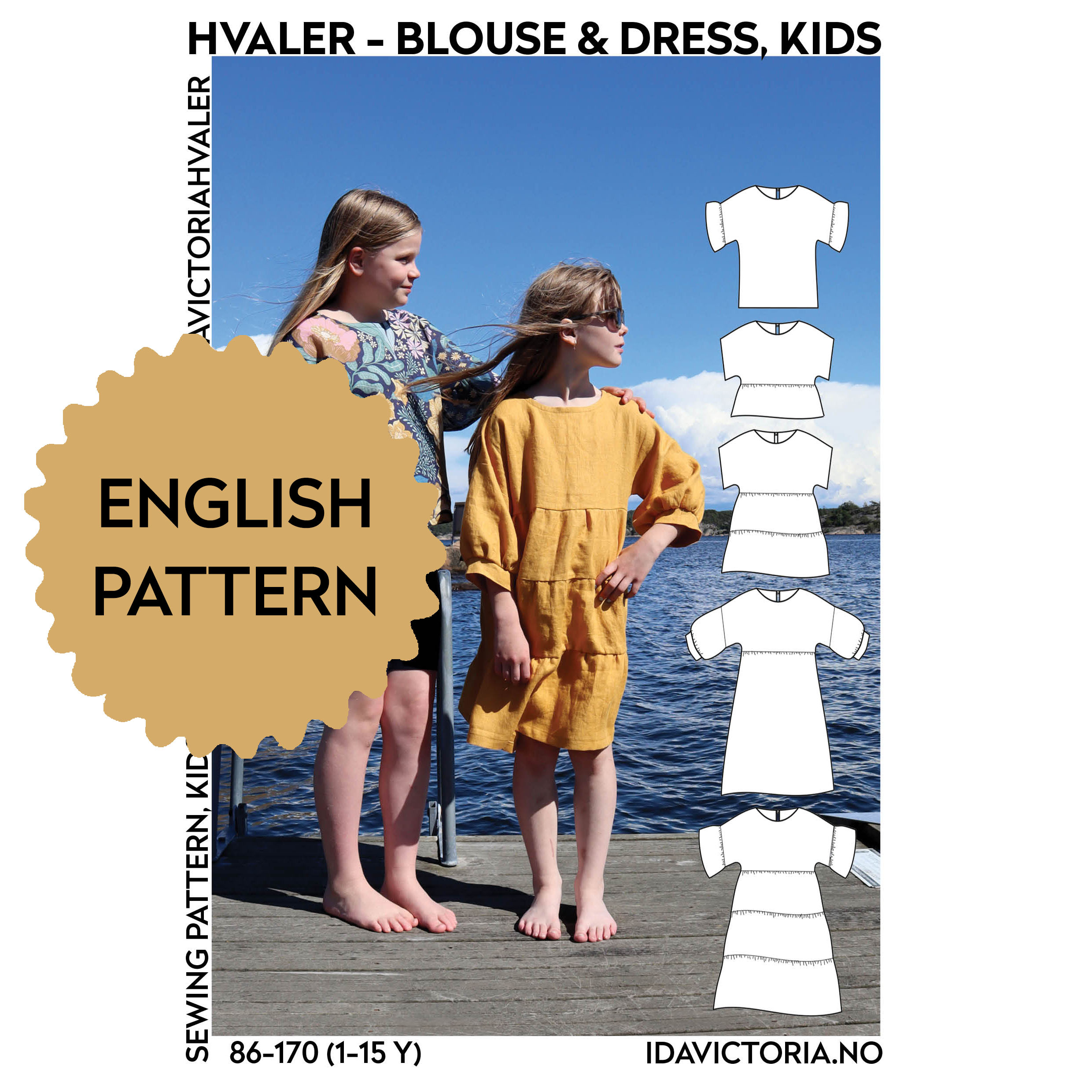 Ida victoria Naaipatroon Blouse & Dress Hvaler | 86-170, verwachte levering juli 2026