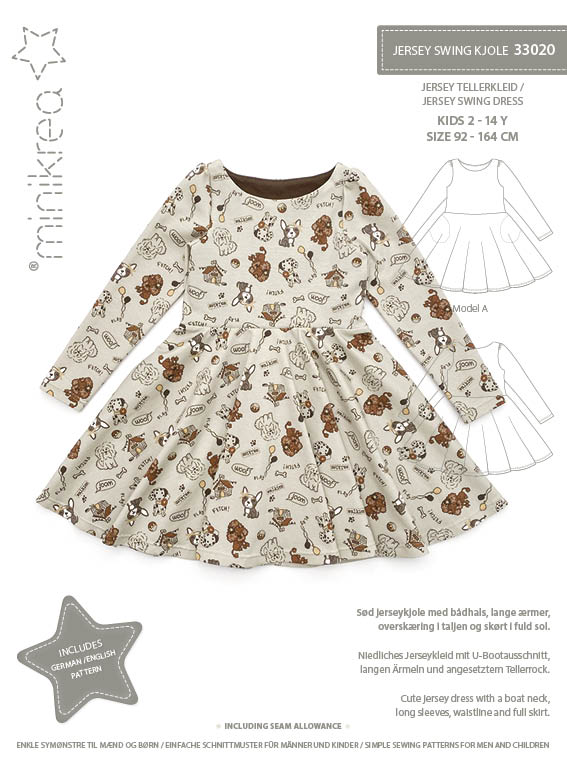 Minikrea 33020 Jersey Swing Dress Jurk – Naaipatroon