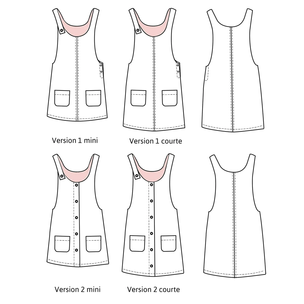 Ikatee Naaipatroon Pinafore Jurk Toronto Kids | 3Y-12Y - Afbeelding 4