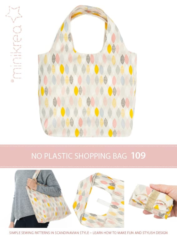 Minikrea 109 ‘No Plastic’ Shopping Bag Tas – Naaipatroon