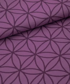 Stoffonkel Organic Bio-Jacquard Blume des Lebens pflaume plum (GOTS)