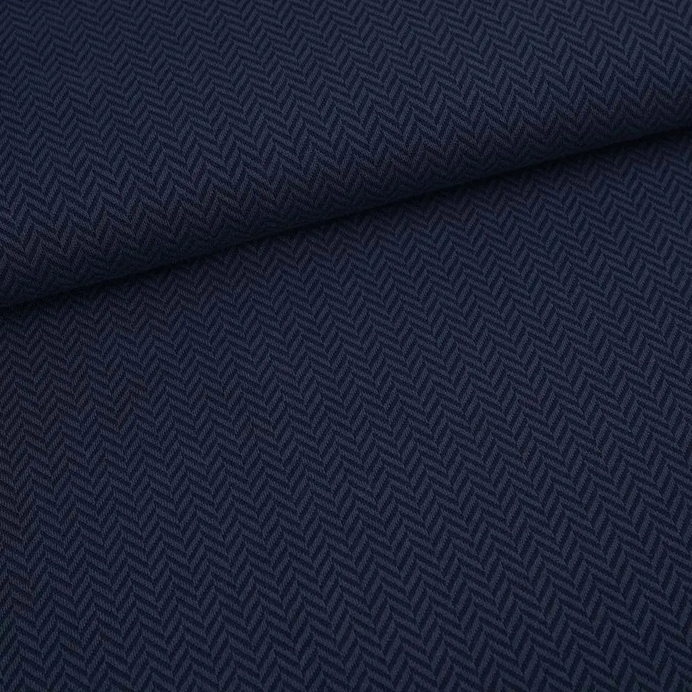 Stoffonkel Bio-Jacquard Fischgrät dark blue (GOTS)