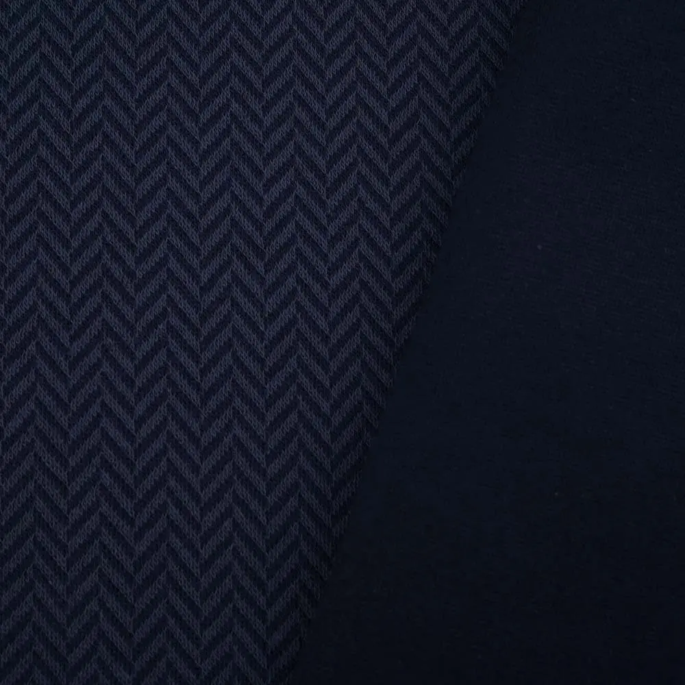 Stoffonkel Bio-Jacquard Fischgrät dark blue (GOTS) - Afbeelding 5