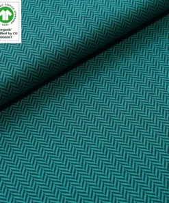 Stoffonkel Bio-Jacquard Fischgrät smaragd (GOTS)