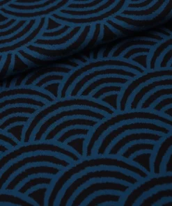 Stoffonkel Organic Bio-Jacquard Rainbow Schwarz-blau (GOTS)