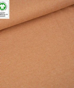 Stoffonkel Bio-Jacquard Rippenmuster cognac (GOTS)