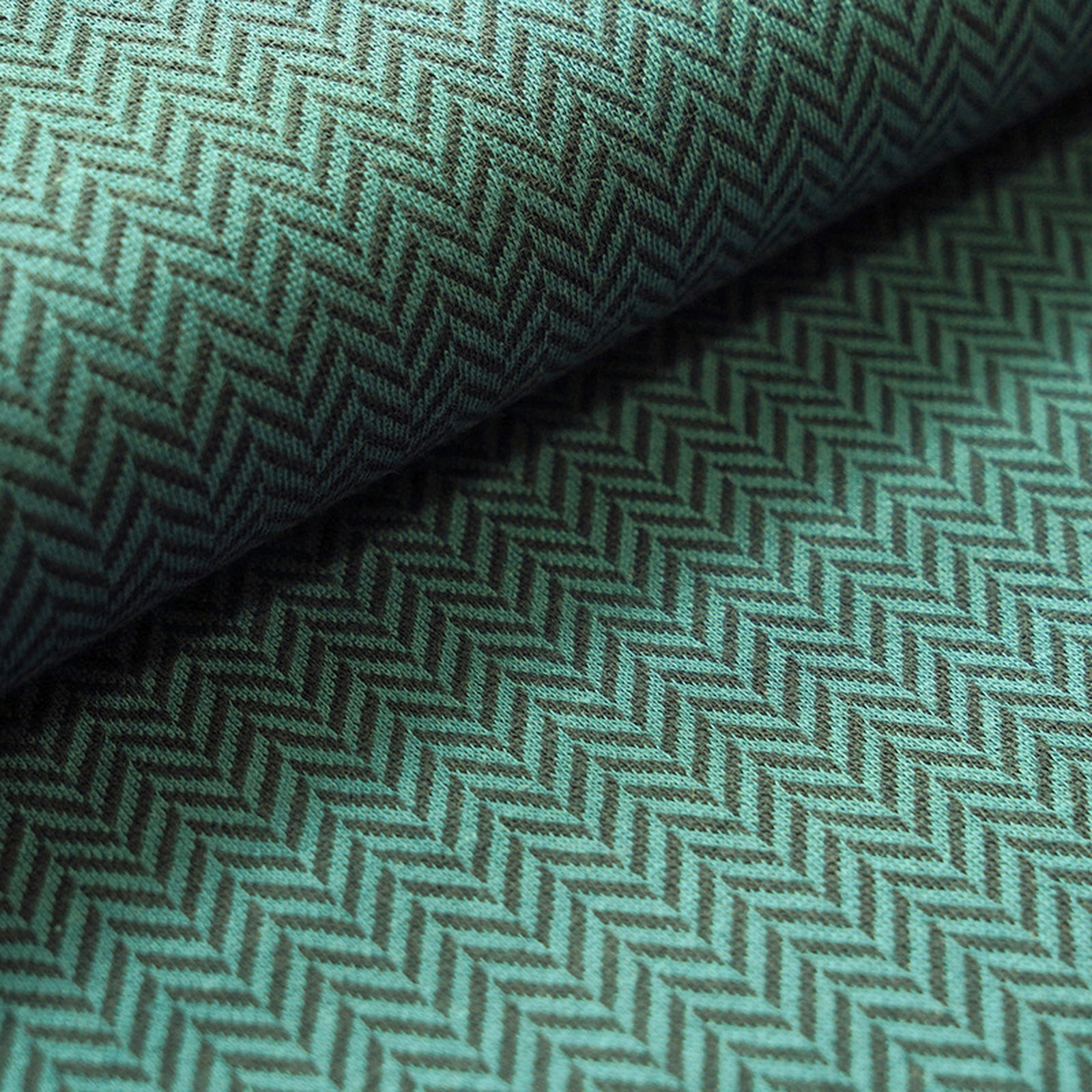 Stoffonkel Bio-Jacquard Fischgrät staubgrün (GOTS)