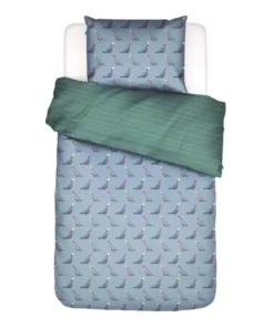 ESSENZA Seal the deal Fun blue Dekbedovertrekset 140 x 220 cm