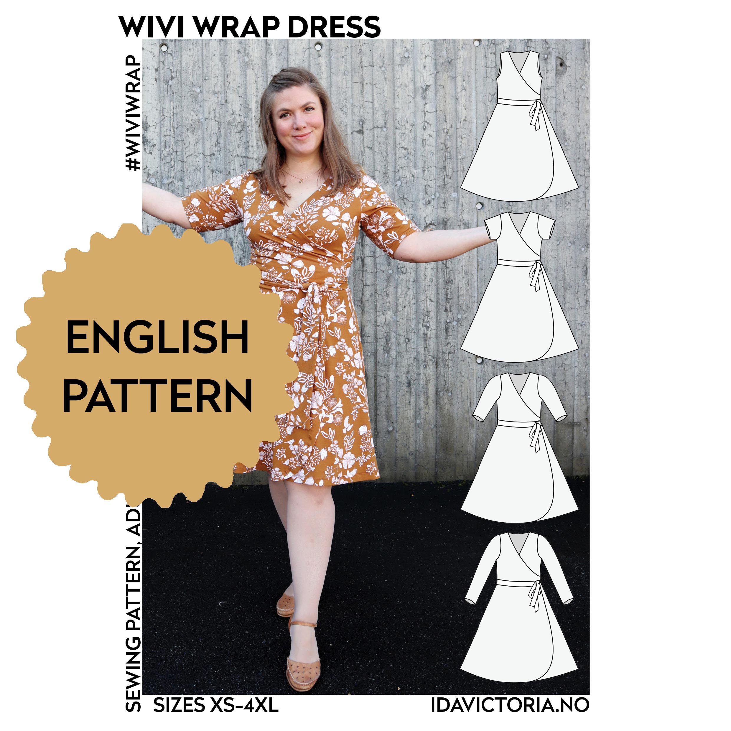 Ida victoria Naaipatroon Wikkeljurk Wivi Wrap Dress | XS-4XL