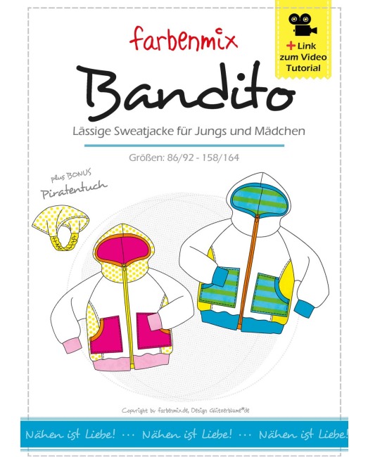 Farbenmix Naaipatroon Sweatvest Bandito | 86-164