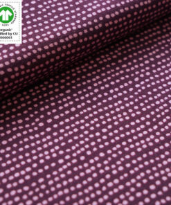 Stoffonkel Biojersey Dotted Line pflaume Plum (GOTS)