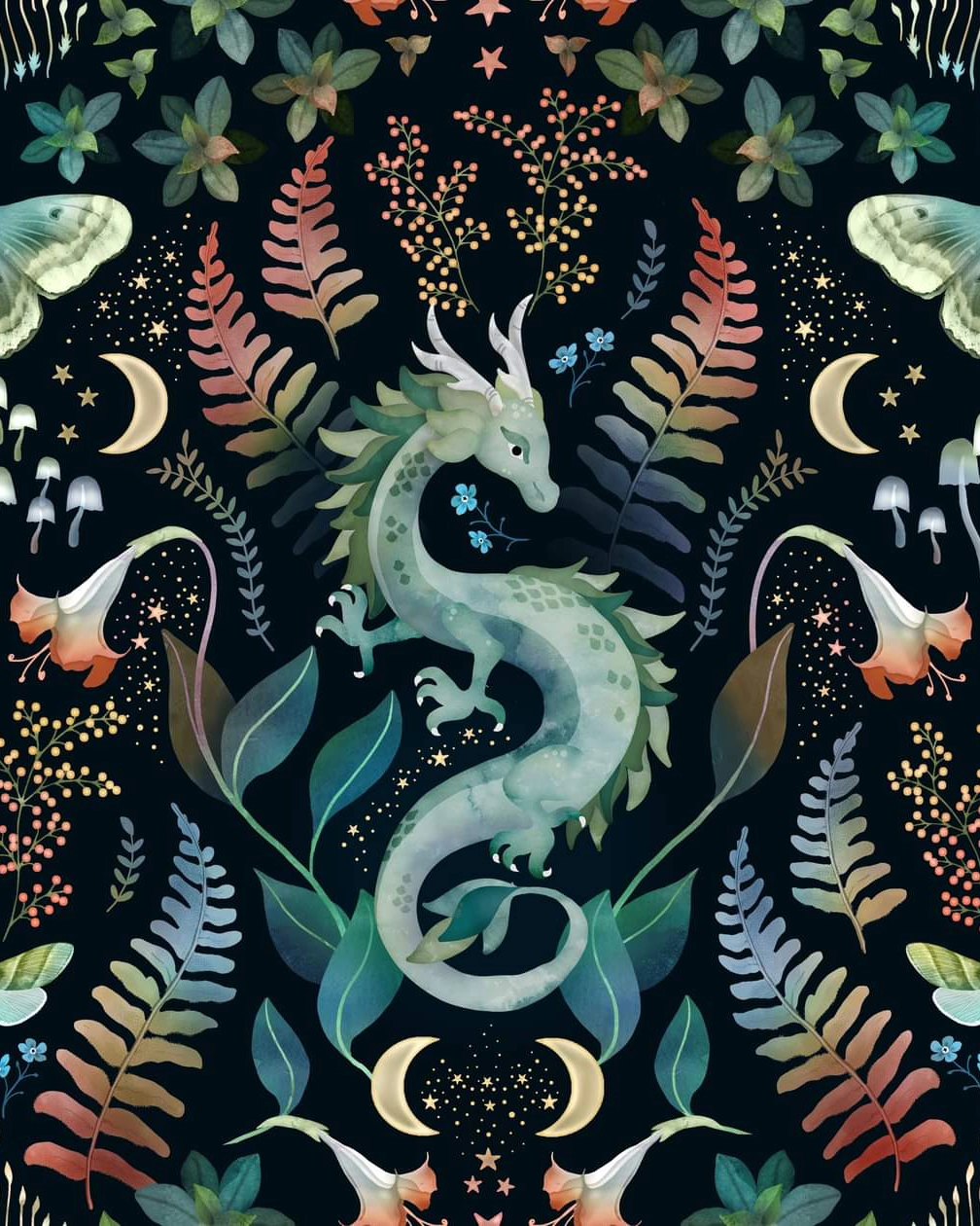 Hazeltjes Mystic woodland dragon autumn, organic summersweat