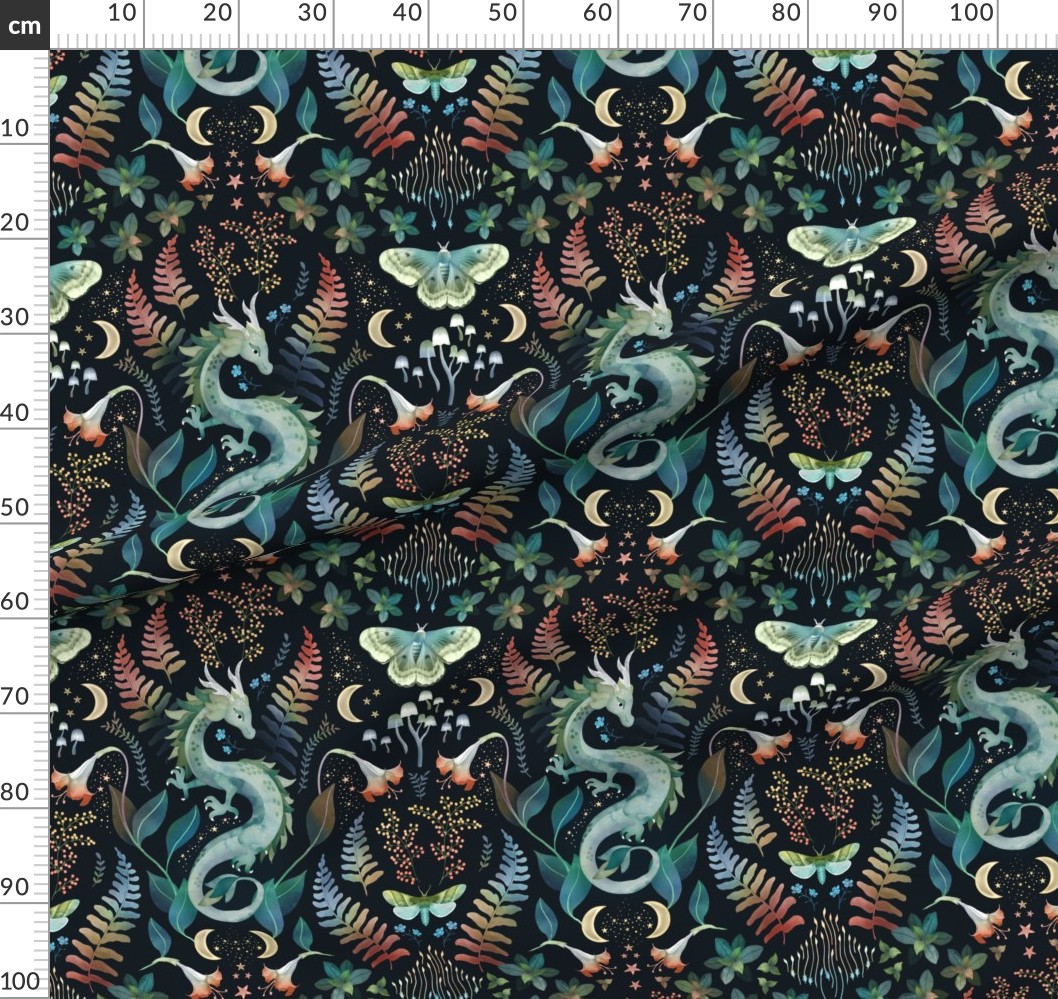 Hazeltjes Mystic woodland dragon autumn, organic summersweat - Afbeelding 2