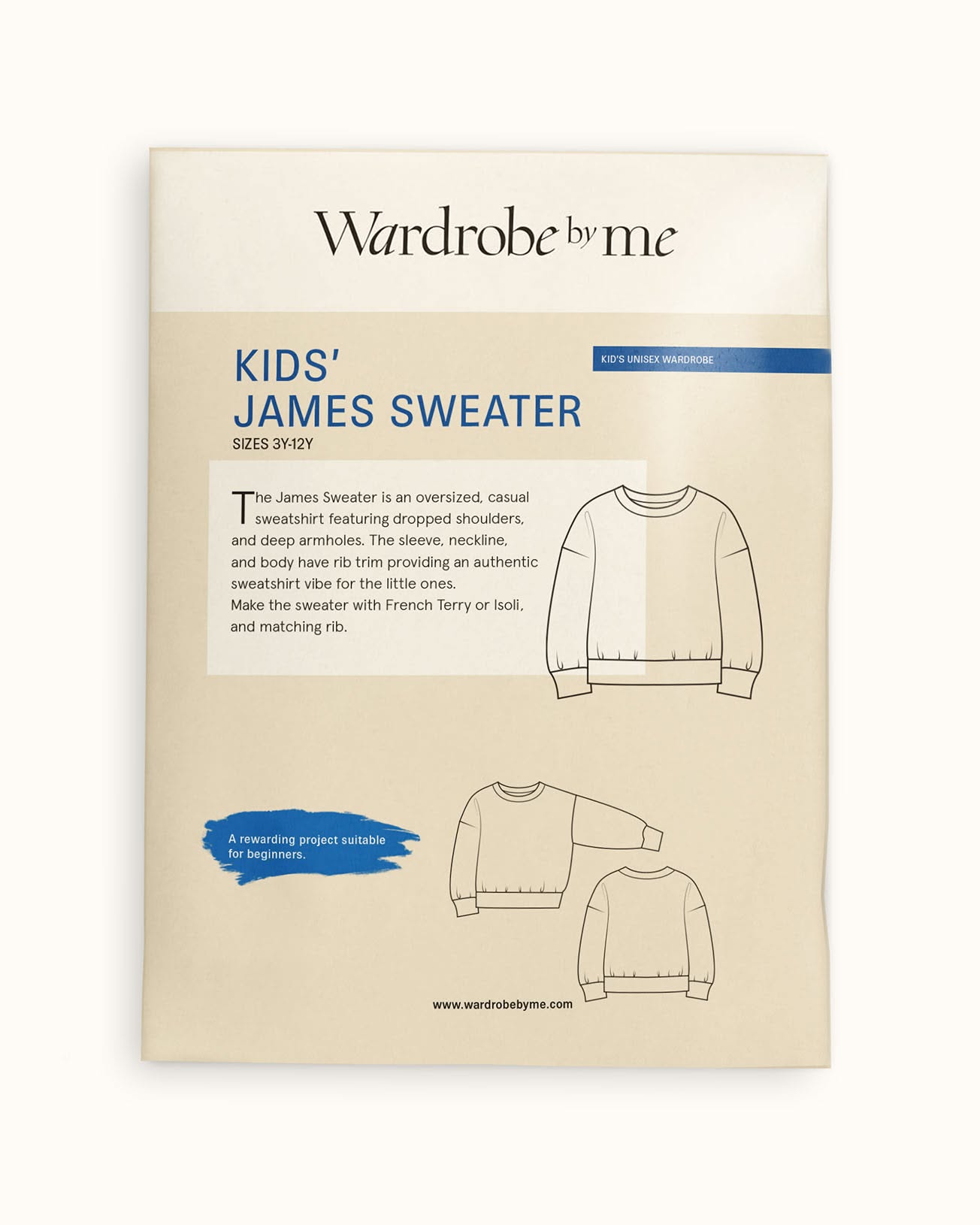 Wardrobe By Me Naaipatroon James Sweater Kids' 98-152, verwachte levering juli 2026