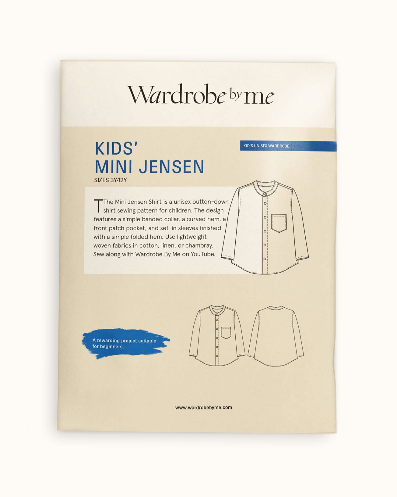 Wardrobe By Me Naaipatroon Mini Jensen Shirt kids' | 98-152, verwachte levering juli 2026