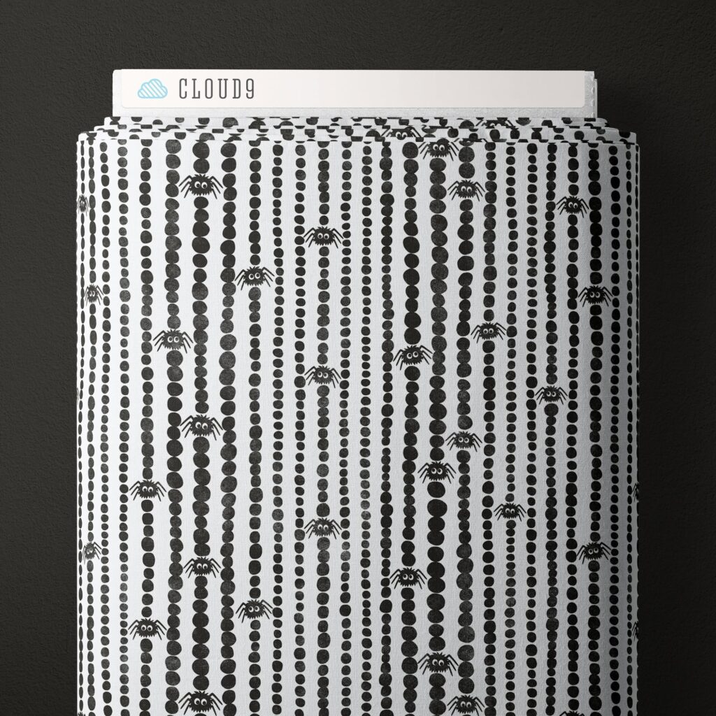 Cloud9 Gothic Whimsy - Spiders Stripes | White/Black, verwachte levering augustus 2026 - Afbeelding 3