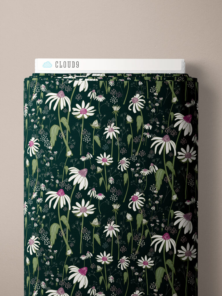 Cloud9 Black Forest - 229268 - Wildflower | Dk Teal, verwachte levering oktober-november 2026 - Afbeelding 2