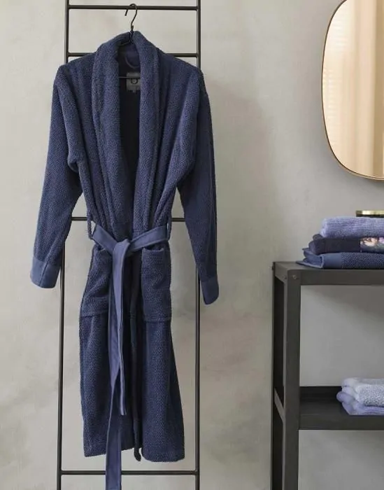 ESSENZA Connect Organic Uni Blauw Badjas L - Afbeelding 11