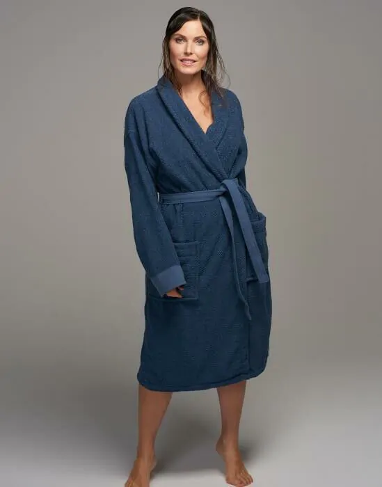 ESSENZA Connect Organic Uni Blauw Badjas L - Afbeelding 6