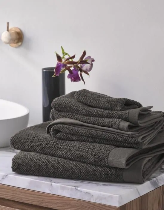 ESSENZA ESSENZA Connect Organic Uni Grey Handdoek 50 x 100 cm - Afbeelding 2